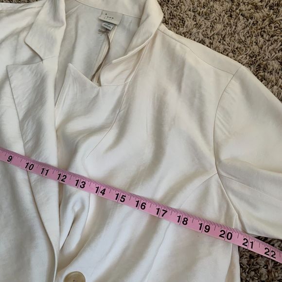 A New Day Women's Essential Blazer Cream White Medium - Picture 12 of 13